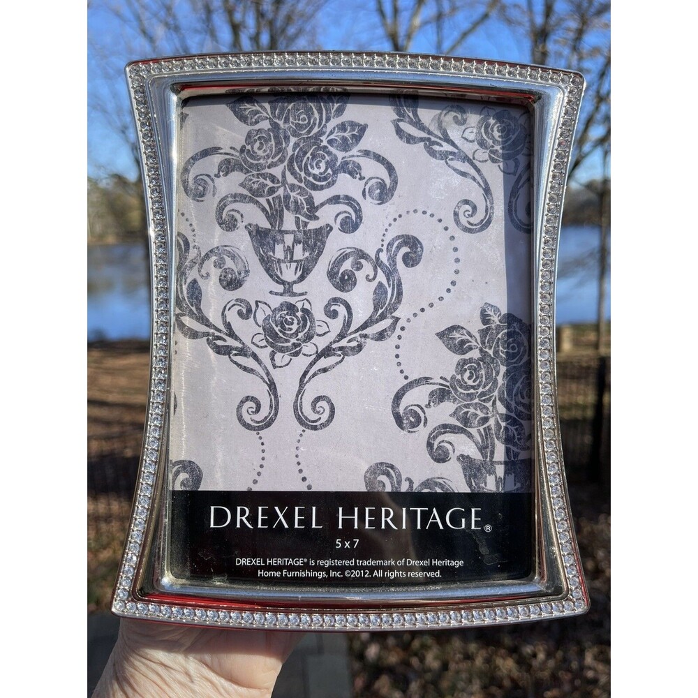 Drexel Heritage MCM Glitzy Picture Frame Faux Diamond Border Photo Size 5 X 7